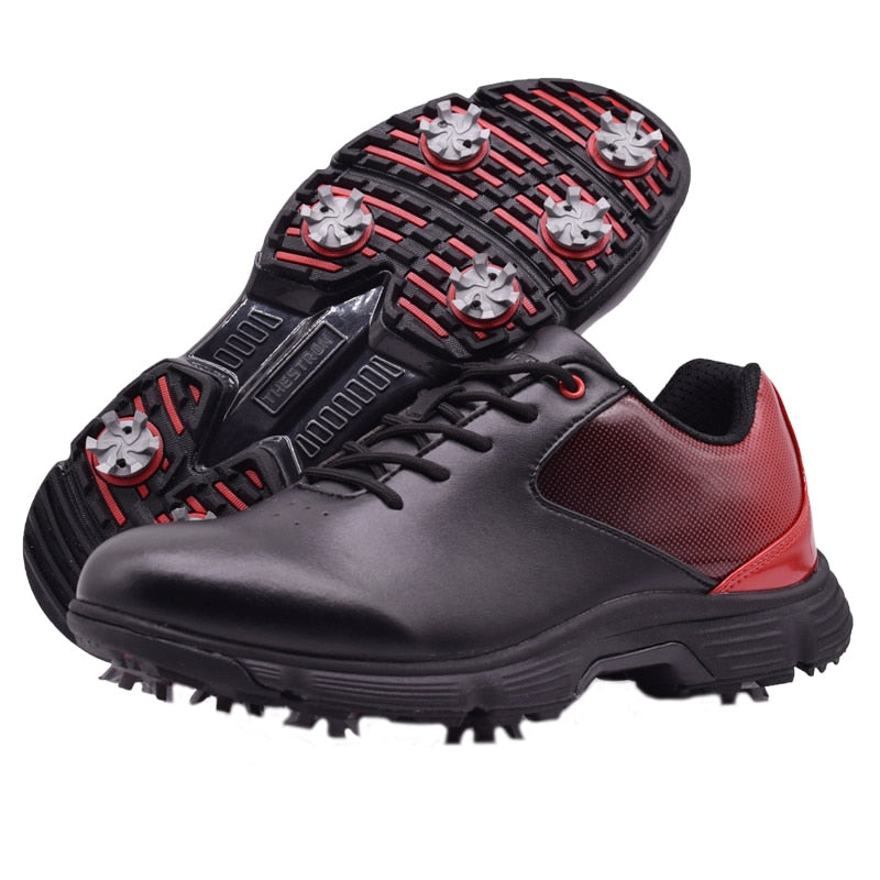 Men professional golf shoes waterproof spiked golf shoe