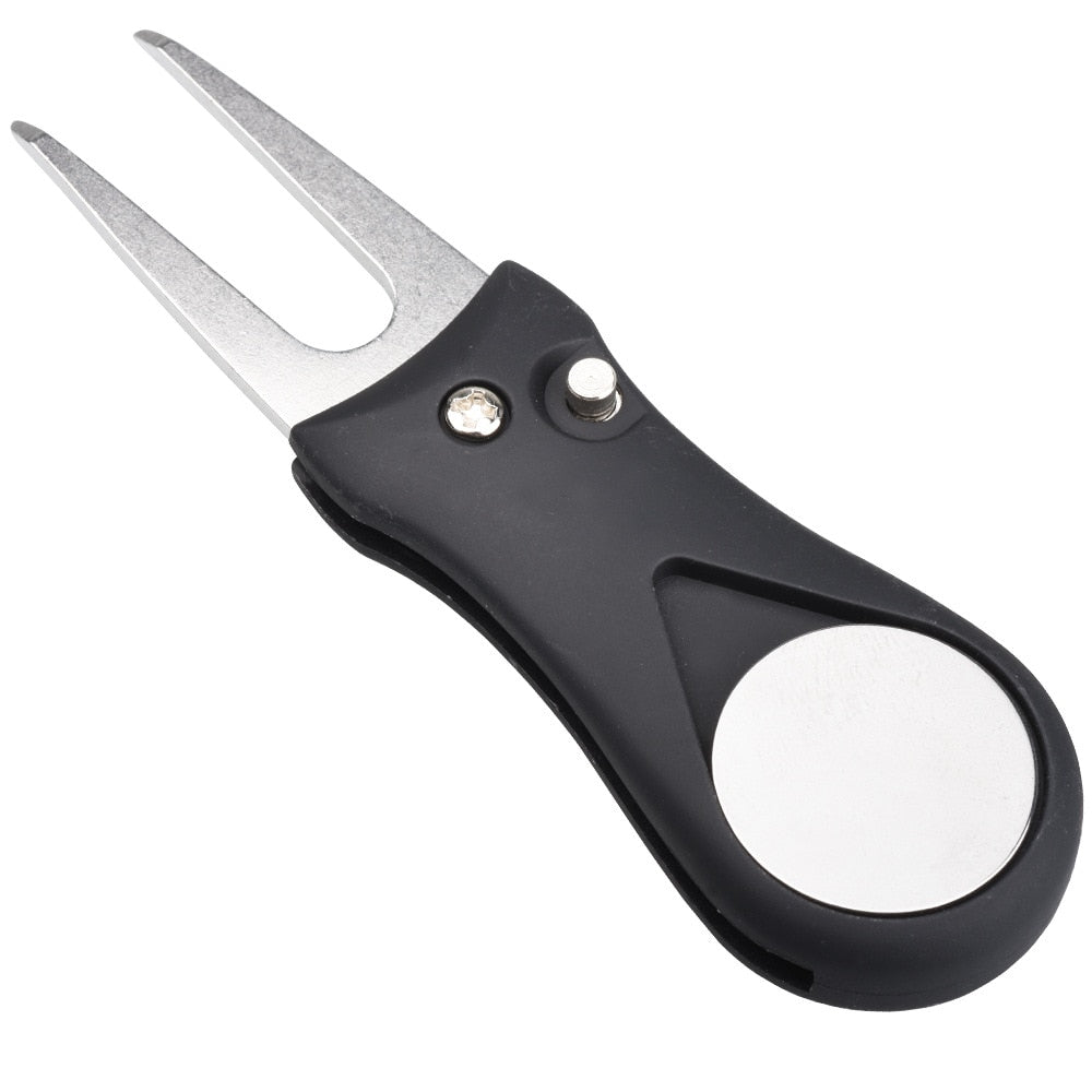 1 Pcs Golf Divot Tool Repair Switchblade Tool Pitch Groove Cleaner Golf Pitchfork Golf Accessories Putting Green Fork Dropship