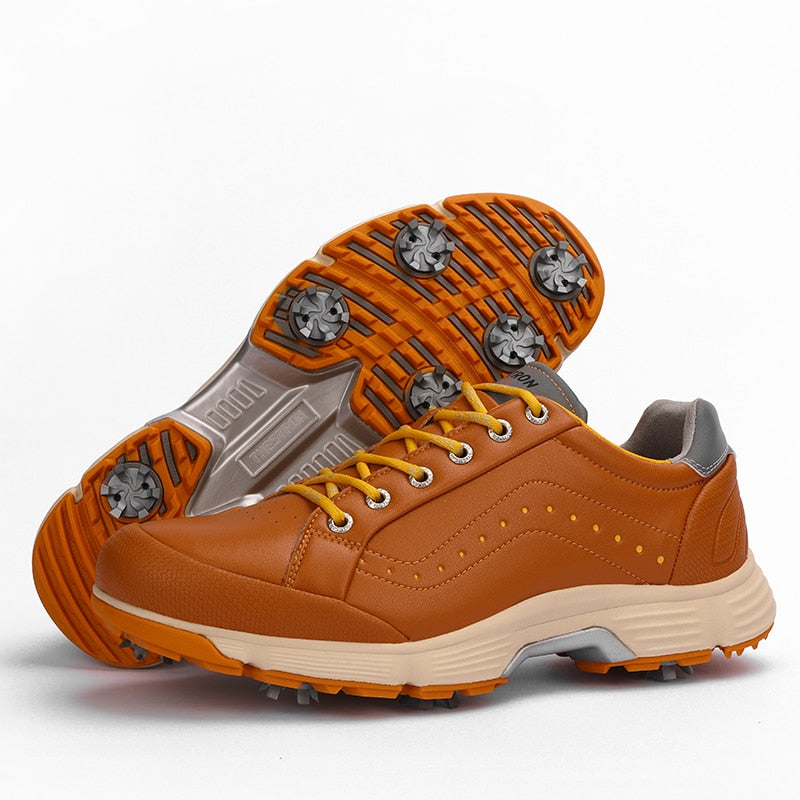 Men professional golf shoes waterproof spiked golf shoe