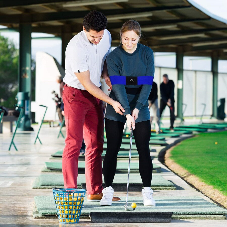 Hot Sale Professional Elastic Golf Swing Trainer Arm Band Belt Gesture Alignment Training Aid for  Eginner Practicing Guide